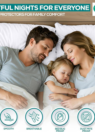 Utopia Bedding Waterproof Pillow Protectors Zippered Standard Size (2 Pack, White), Zippered Pillowcases, Bed Bug Proof Pillow Encasement Covers 20 x 26 Inches