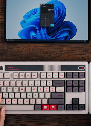 8BitDo Retro 18 Mechanical Numpad, Supports Calculator Mode, Bluetooth/2.4G/Wired Numpad for Windows and Android - N Edition