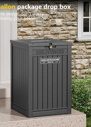 Package Delivery Box for Outside, 48 Gallon Storage with Lockable Secure, Large Resin Outdoor Package Drop Container