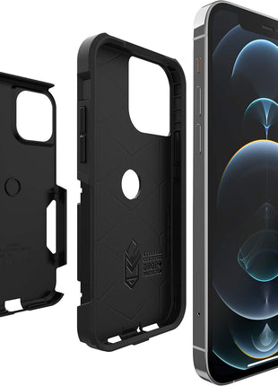 OtterBox iPhone 12 & iPhone 12 Pro Commuter Series Case - Black, Slim & Tough, Pocket-Friendly, with Port Protection