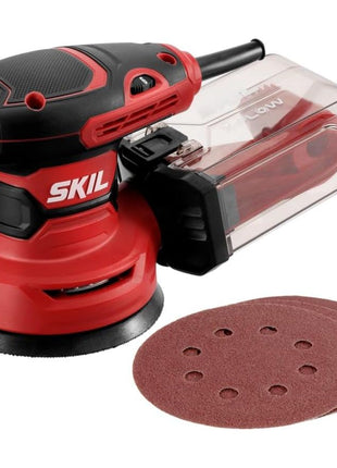 SKIL 5" Random Orbital Sander with Cyclonic Dust Box & 3pc Sanding Sheet - SR211601, Multicolor