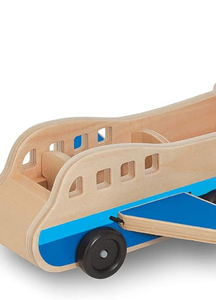 Melissa & Doug Wooden Airplane Play Set with 4 Play Figures and 4 Suitcases