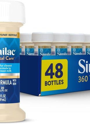 Similac 360 Total Care Ready-to-Feed Baby Formula | 5 HMO prebiotic blend, infant formula to support baby's immune system, brain development & digestive health, 2-fl-oz, 48 pack