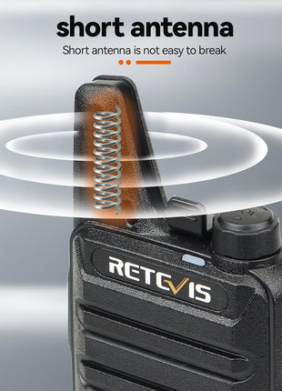 Retevis RT22 Two Way Radio Long Range Rechargeable,Portable 2 Way Radio, USB-C Charging, Handsfree Walkie Talkies for Adults Cruise Hiking Camping(4 Pack)