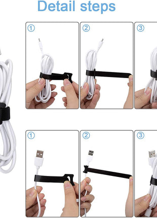 Nettbe 60 PCS 6 Inches Reusable Cable Ties, Adjustable Cord Straps Wire Organizer Cord Wrap and Hook Loop Cable Management