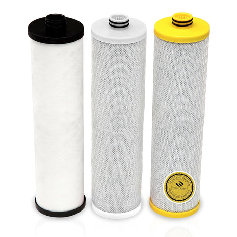 Aquasana Replacement Filter Cartridges for 3-Stage Max Flow Claryum Under Sink Water Filtration System - Filters 99% Of Chlorine - 3 Count - AQ-5300+R