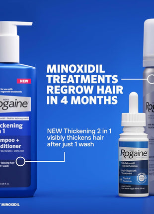 Men's Rogaine 5% Minoxidil Topical Foam, Unscented, 3 Mo Supply, 3x 2.11 Oz | Hair Regrowth Foam, Topical Hair Loss Treatment for Men, Regrow Fuller, Thicker Hair, Unscented, Aerosol, 3-Month Supply
