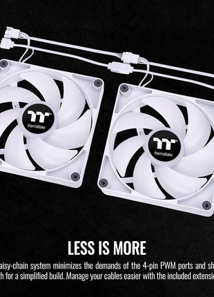 Thermaltake CT120 ARGB Sync PC Cooling Fan White (2-Fan Pack), 5V Motherboard Sync, 16.8 Million Colors 9 Addressable LEDs, 120 mm Hydraulic Bearing Case/Radiator Fan, CL-F153-PL12SW-A