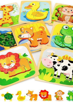 TOY Life Wooden Puzzles for Toddlers 2-4, Montessori Toys for 1 2 3 Year Old Boys Girls, Animals Puzzles Educational Learning Toys 2 Year Old, Toddler Birthday Gifts Toy for Baby Girl Boy 6M+