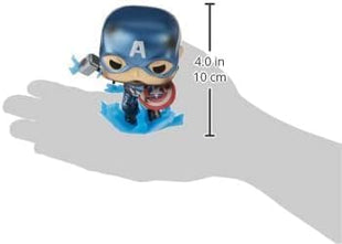 Funko POP! Marvel Avengers Endgame Captain America with Broken Shield & Mjolnir (Glow in the Dark & Metallic), Exclusive