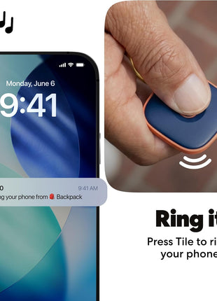 Life360 Tile - Bluetooth Tracker, Keys Finder and Item Locator for Keys, Bags and More. Phone Finder. Both iOS and Android Compatible. 1-Pack (Navy Blaze)