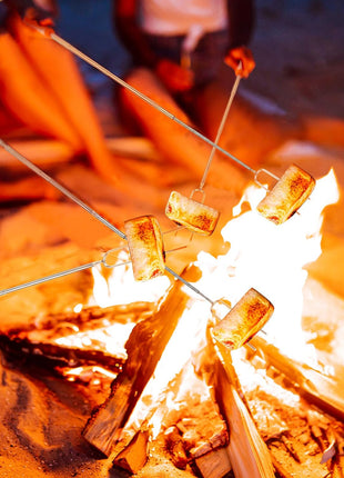 Marshmallow Roasting Sticks, Telescoping Smores Sticks for Open Fire Pit, 32 Inch Long Marshmallow Toasting Barbecue Forks S'mores Skewers for Campfire Camping Hotdog Hot Dog Bonfire Grill, 5 Pack