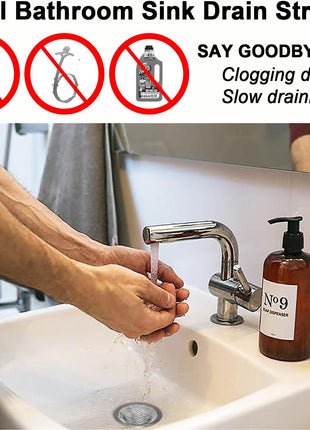 1.0" Small Drain Strainer, Sink Drain Hair Catcher, Bathroom Sink Drain Strainer, 2PCS Drain Mesh Baskets for Laundry, Mop Pool, Utility, Slop, RV Sink, Stainless Steel Drain Filter