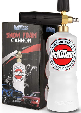 McKillans Foam Cannon for Pressure Washer (Wide Mouth) - Car Wash Snow Foam Cannon Lance Pressure Washer Soap Dispenser for Car Washing with Adjustable Thick Foam + 1/4 Quick Connector