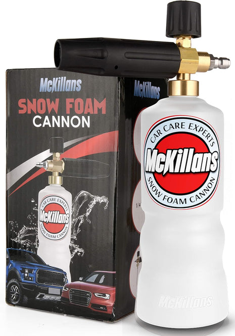 McKillans Foam Cannon for Pressure Washer (Wide Mouth) - Car Wash Snow Foam Cannon Lance Pressure Washer Soap Dispenser for Car Washing with Adjustable Thick Foam + 1/4 Quick Connector