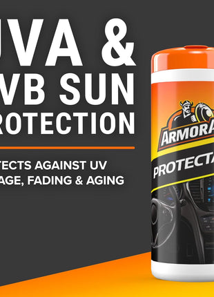Armor All Original Protectant Wipes, Car Interior Cleaner Wipes with UV Protection to Fight Cracking & Fading, 30 Count