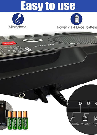 61 Key Keyboard Piano, Portable Electronic Keyboard Piano for Beginners