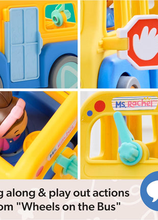 Ms. Rachel My First Learning School Bus Toy with 2 Figures & Sounds | Interactive School Bus With Two Figures, Plays Music And Sounds, Working Wheels, Toddler Toys For Girls And Boys Ages 1-3+