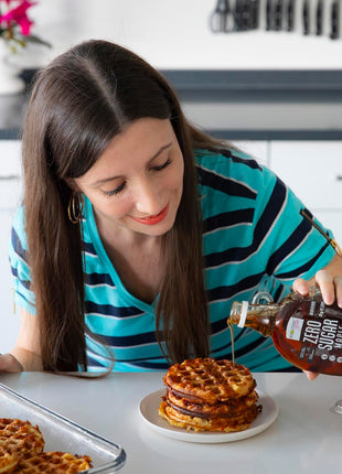Wholesome Yum Zero Sugar Maple Syrup (Keto Maple Syrup) With Monk Fruit & Allulose - Natural Sugar Free Pancake Syrup - Non GMO, Low Carb, Gluten Free, Vegan, No Aftertaste (12 fl oz)