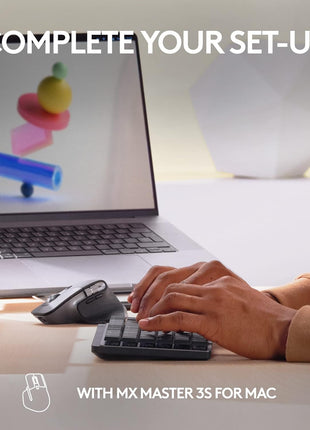 Logitech MX Mechanical Mini for Mac Wireless Illuminated Keyboard, Low-Profile Performance Switches, Tactile Quiet Keys, Backlit, Bluetooth, USB-C, Apple, iPad - Space Grey