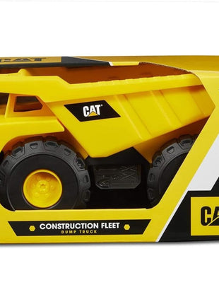 CAT Construction Toys, Construction Fleet 10" Dump Truck Toy - Heavy‐Duty Plastic, Working Tilting Bed & Free‐Rolling Wheels, Indoor/Outdoor Sandbox Truck for Toddlers & Kids Ages 2-6