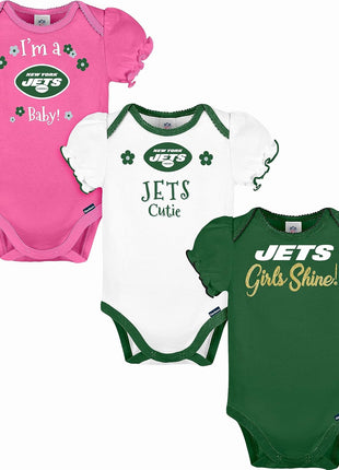 Gerber NFL Baby-Girls NFL Team 3 Pack Short Sleeve Onesie Bodysuit