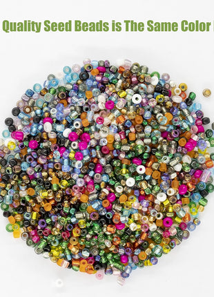 Ybxjges 24000Pcs 2mm Glass Seed Beads Kit, with 28 Colors Small Beads Kit for Girls,Women and Adults,Bracelets, Necklaces,Earring,Jewelry Making Supplies