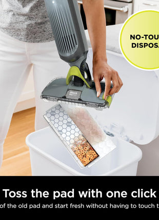 Shark VACMOP Cordless Vacuum & Spray Mop, Gray, VM252 | Hard Floor Cleaner, Powerful Suction, Lightweight, LED Headlights, 4 Disposable Pads, 12oz Solution Included