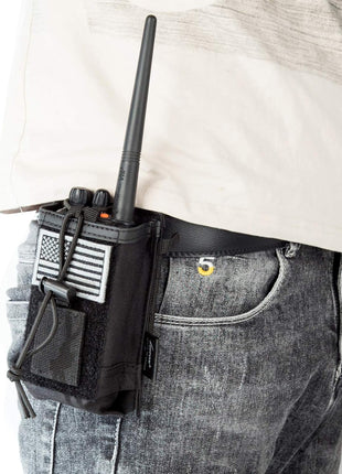 Tactical Molle Radio Holster Holder Case Military Heavy Duty Pouch Bag for Two Ways Walkie Talkies Adjustable Storage with 1 Pack Patch