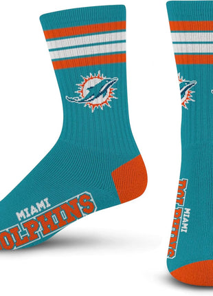 For Bare Feet Men's NFL 4-Stripe Deuce Performance Crew Socks