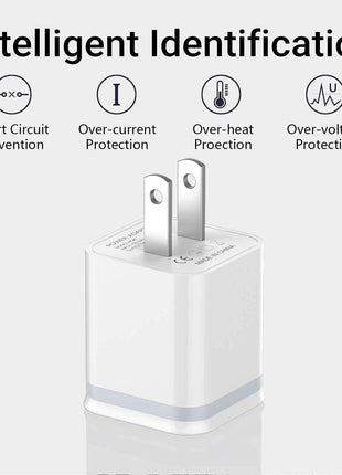 USB Wall Charger, LUOATIP 3-Pack 2.1A 5V Dual Port Cube Power Adapter Plug Block Charging Box Brick for iPhone 13 12 11 Pro Max SE XS XR X 8 7 6 6S Plus, Galaxy, LG, Moto, Android Phones