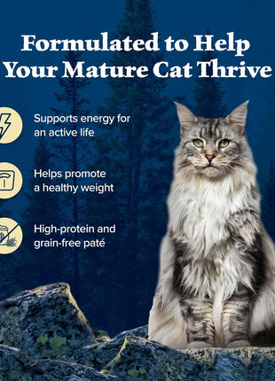 Blue Buffalo Wilderness High-Protein Grain-Free Wet Food for Adult Cats 7+,Chicken Recipe,5.5-oz.,(Pack of 48)