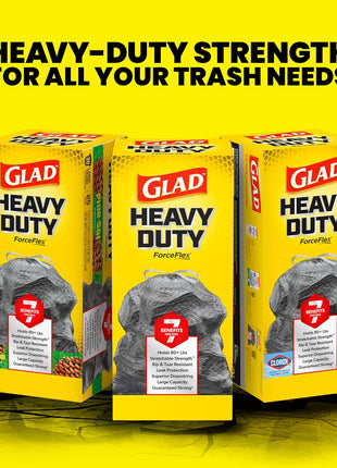 Glad Large 30 Gallon Trash Bags, Unscented Heavy Duty Garbage Bags, Forceflex with Drawstring, 50 Count (Packaging May Vary)