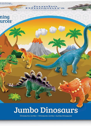 Learning Resources Jumbo Dinosaurs Set 1 - Kids Dinosaur Toys, Large Dinosaur Figures, Figurines for Kids, Toddler Animal Figurines, Dino Bath Toys, Play Dinosaurs, Prehistoric Animals, Dino Gifts