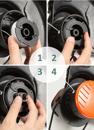 10 Pack AF-100 Replacement Spool Line for Black+Decker - 0.065 inch Weed Eater String Trimmer Line Spool, 30ft Autofeed Weed Wacker Spool Refill for Black+Decker(8 Spool,2 Cap,2 Spring)