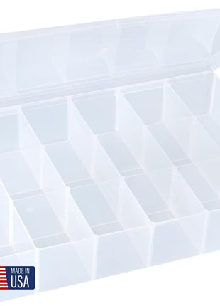 Embroidery Floss Organizer Box with 50 Cardboard Bobbins - 17 Compartments Clear embroidery thread organizer box, Snap-Tight Clear Sewing Organizer - Jewelry Bead Holder (Made in USA)