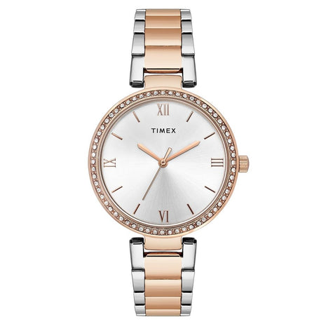 TIMEX Silver Round Dial Analog Women's Watch - TWEL18714