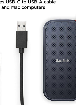 SANDISK 1TB Portable SSD - Up to 800MB/s, USB-C, USB 3.2 Gen 2, Updated Firmware - External Solid State Drive - SDSSDE30-1T00-G26
