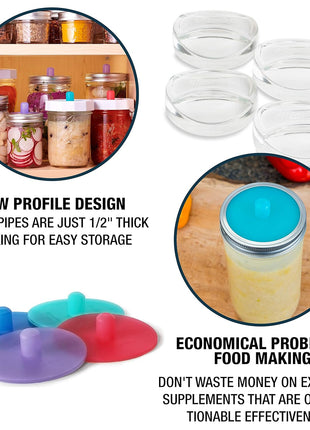 Masontops Pickle Pipes   Airlock Fermentation Lids   Fermentation Kit For Wide Mouth Mason Jar Sauerkraut & Pickle Kit   Fermentation Jar Not Included