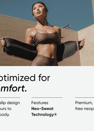 Sports Research Sweet Sweat Waist Trimmer (Core Series) - Premium Sweat Enhancing Fitness Band for Women & Men