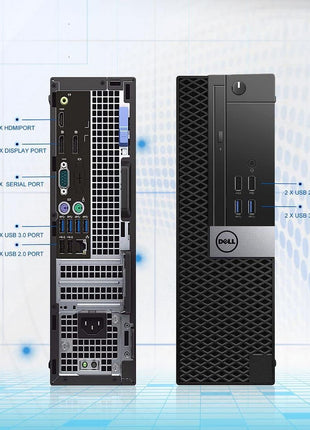 Dell OptiPlex 7040 SFF Desktop Computer PC Intel Quad Core i7-6700 3.20GHz AX200 Built-in WIFI 6 Bluetooth 32GB DDR4 New 1TB NVMe M.2 SSD 2TB HDD HDMI Wireless Keyboard & Mouse Windows11 Pro (Renewed)