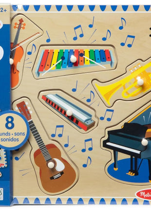 Melissa & Doug Musical Instruments Sound Puzzle - Wooden Peg Puzzle (8 pcs)