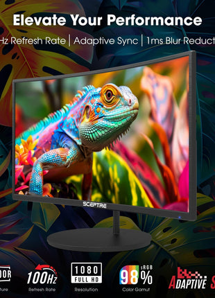 New! Sceptre Curved 27-inch Gaming Monitor 100Hz 1080p R1500 98% sRGB HDMI x2 VGA Build-in Speakers, VESA Wall Mount Machine Black 2026 (C275W-1920RN Series)