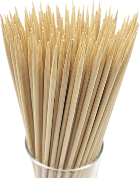 HOPELF 6 inch Natural Bamboo Skewers for BBQ,Appetiser,Fruit,Cocktail,Kabob,Chocolate Fountain,Grilling,Barbecue,Kitchen,Crafting and Party. Φ=4mm, More Size Choices 8 inch/10 inch/12 inch/14 inch/16 inch/30 inch(100 PCS)