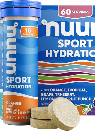 Nuun Sport Electrolyte Tablets with Magnesium, Calcium, Potassium, Chloride & Sodium, Gluten Free & Vegan, Mixed Flavors, 6 Pack (60 Servings Total)