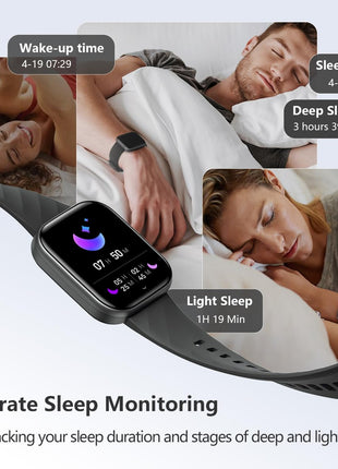 FITVII Health & Fitness Tracker (Answer/Make Calls), Smart Watch with 24/7 Heart Rate and Blood Pressure, Sleep Tracking, Blood Oxygen Monitor, 120+ Sport Modes Activity Tracker for Women Men