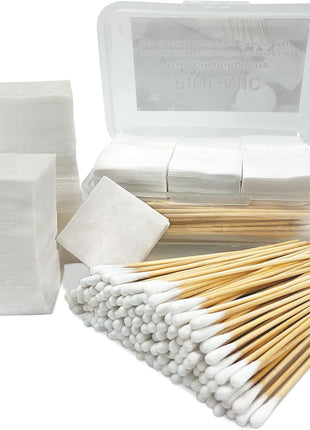 PINGMIC Gun Cleaning Supplies - Gun Cleaning Patches and Long Cotton Swabs Set, 6 inch Cotton Swabs, Lint Free Cloth Fit Most Caliber Firearms