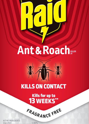 Raid Ant & Roach Killer 26, Fragrance Free Bug Killer for Home Use, Kills Bugs on Contact, 17.5 Oz, 2 Count