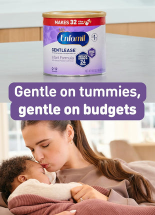 Enfamil Gentlease Easy to Digest Baby Formula, Brain Supporting DHA, for Easing Fussiness, Gas, Crying and Spit-up, 19.9 Oz Can, 4 Count
