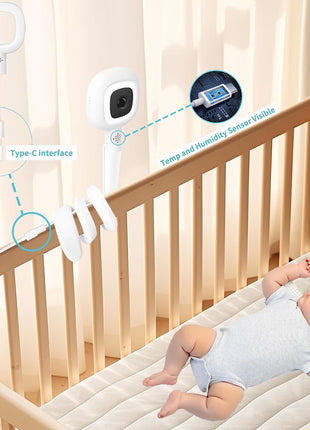 Flexible Baby Monitor Mount Compatible with Nanit Pro Smart Camera Nanit Flex Multi Stand Adjustable Baby Camera Stand with Type-C Charging Port and 10FT Power Cable Flexible Clip clamp Holde